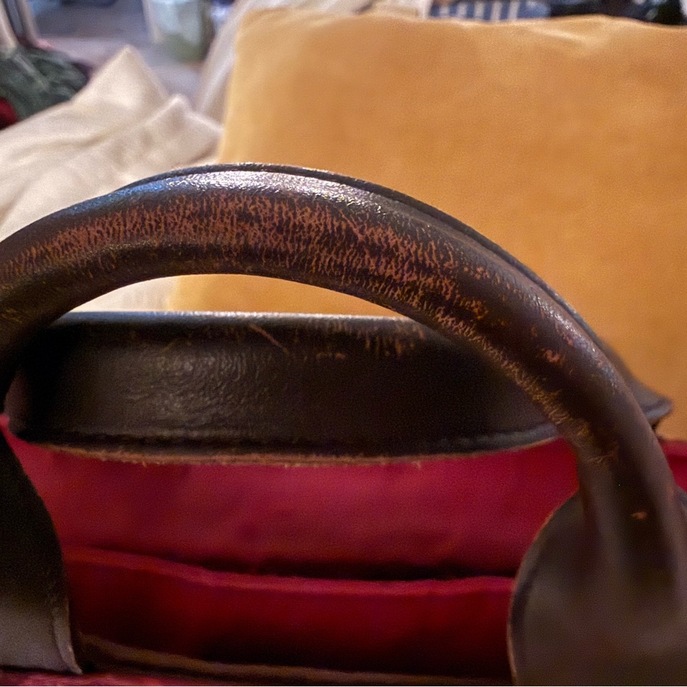 Burberry Red Plaid Nylon Handbag/COA - Picture 2 of 8